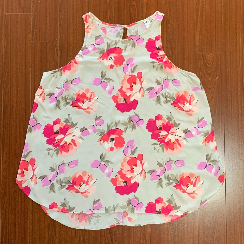 Final price! Floral Cotton High-Neck Tank
